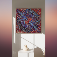 Thumbnail for Dragonfly Let your Light Shine Framed Canvas Print by Mirree Contemporary Aboriginal Art