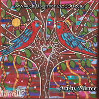 Thumbnail for Crimson Rosella Growing Dreaming Contemporary Aboriginal Art Original Painting by Mirree