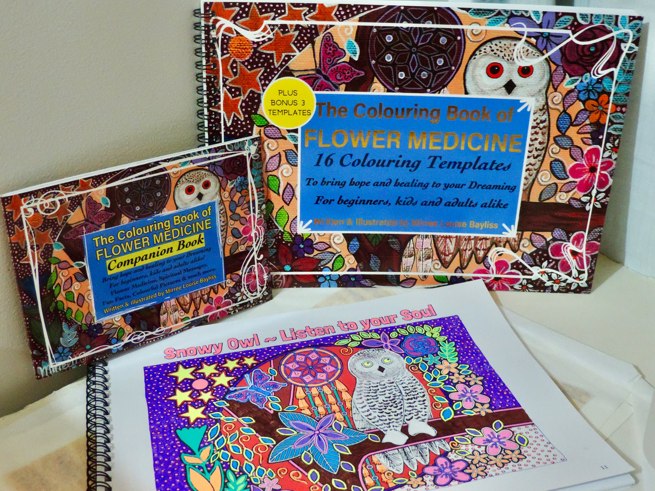 Book Set - 2 Books 'Flower Medicine Colouring Book' COLOURING BOOK and POCKET BOOK SET by Mirree Contemporary Dreamtime Animal Series