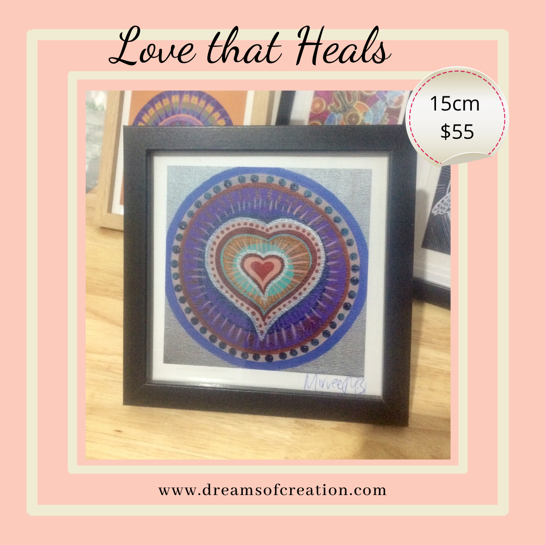 'Love that Heals' - Silver 15cm Framed PHOTOGRAPH by Mirree Contemporary Aboriginal Art