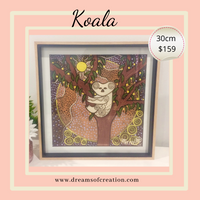 Thumbnail for 'Time Out Koala' 30cm Framed CANVAS by Mirree Contemporary Aboriginal Art