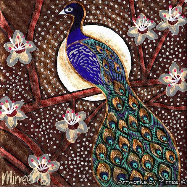 PEACOCK SPIRITUAL CONTENTMENT Framed Canvas Print by Mirree Contempora ...