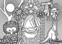 Thumbnail for 'Xmas Nativity Scene Colouring Single PDF COLOURING PAGE' by Mirree Contemporary Dreamtime Series